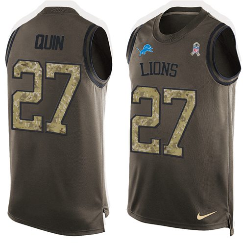 Nike Lions #27 Glover Quin Green Men's Stitched NFL Limited Salute To Service Tank Top Jersey